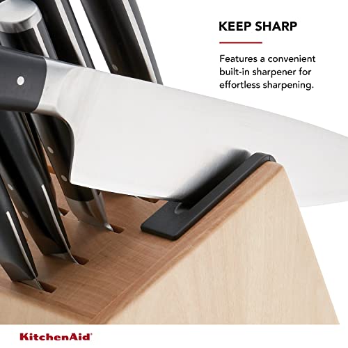 14-Piece High Carbon Stainless Steel Knife Block Set with Sharpener Z472