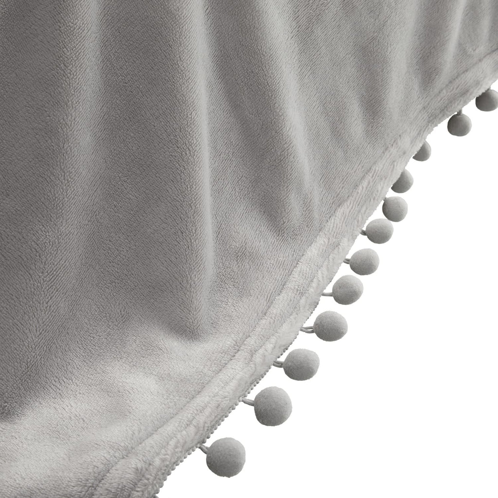 Soft Silver Plush Electric Heated Throw with Remote J3253