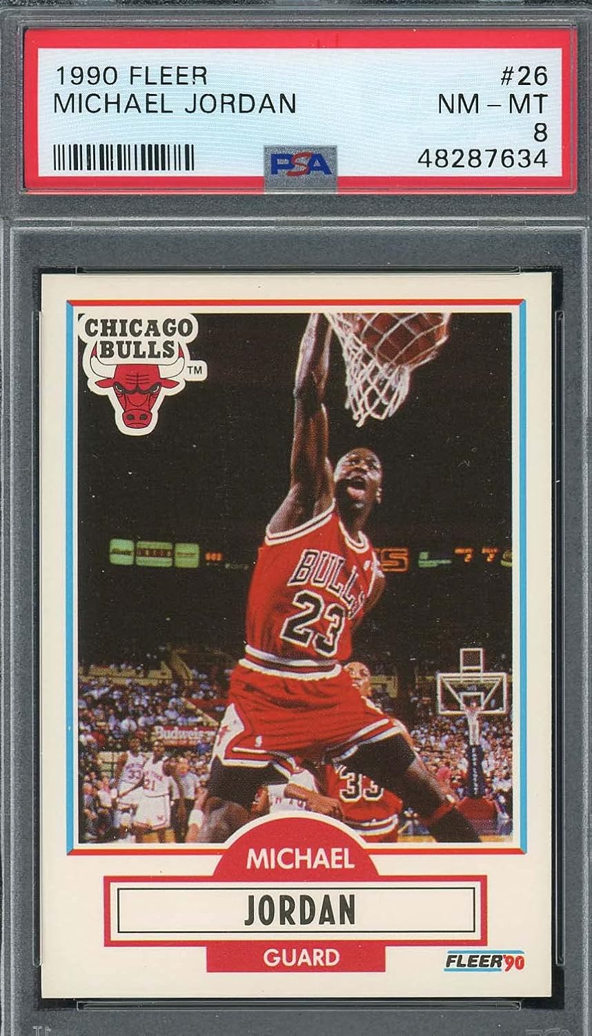 1990 Fleer Basketball Card #26 Graded PSA 8 J918