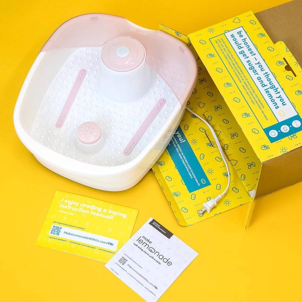 Pink Foot Bath with Heat Maintenance Foot Massager J37798