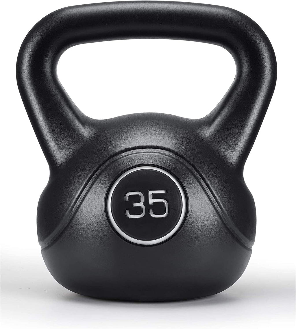 35lb Strength Training Kettlebell with HDPE Handle Workout Equipment Pack of 2 O7406