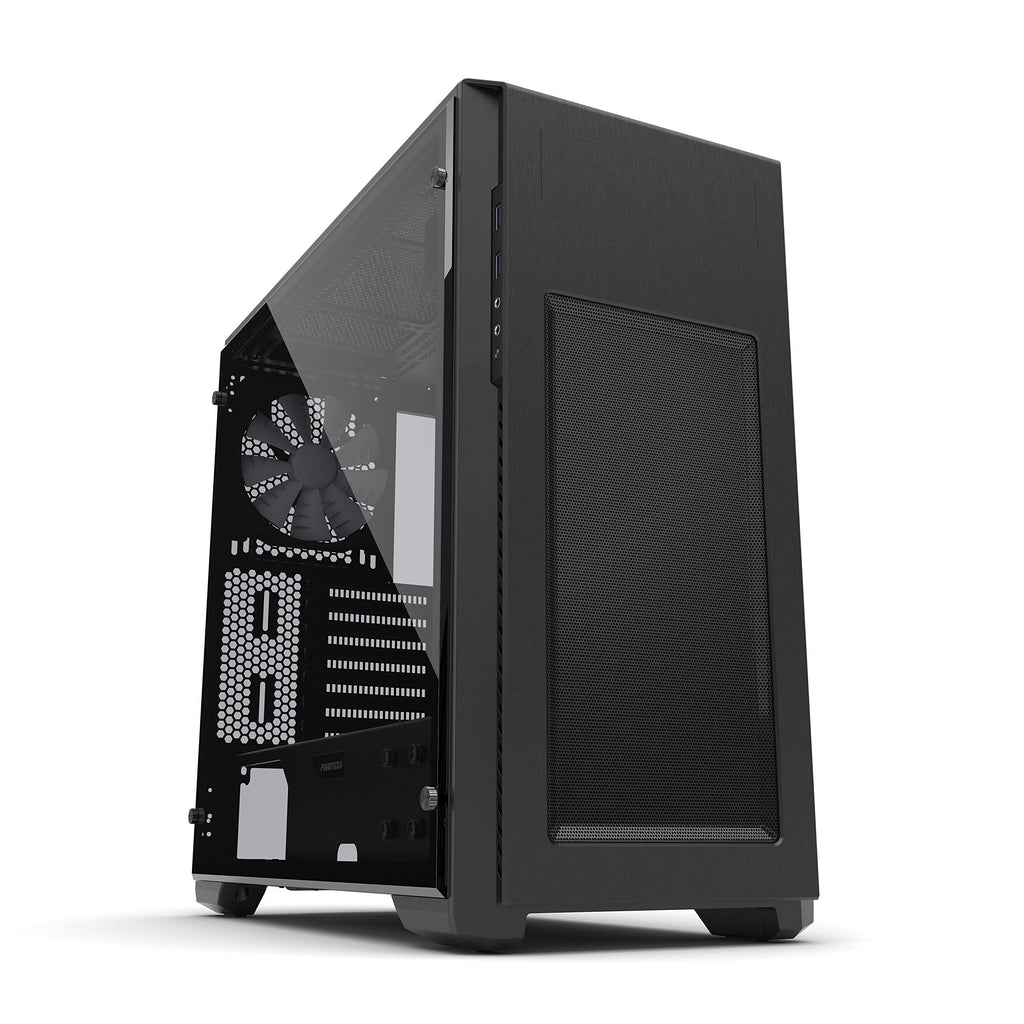 Satin Black ATX Mid Tower Case with Tempered Glass Panel F959