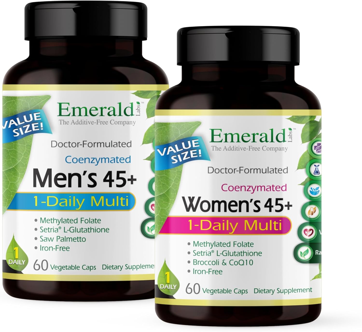 Women's 45+ 1-Daily Multi (60 Caps) & Men's 45+ 1-Daily Multi (60 Caps) Complete Multivitamin M990