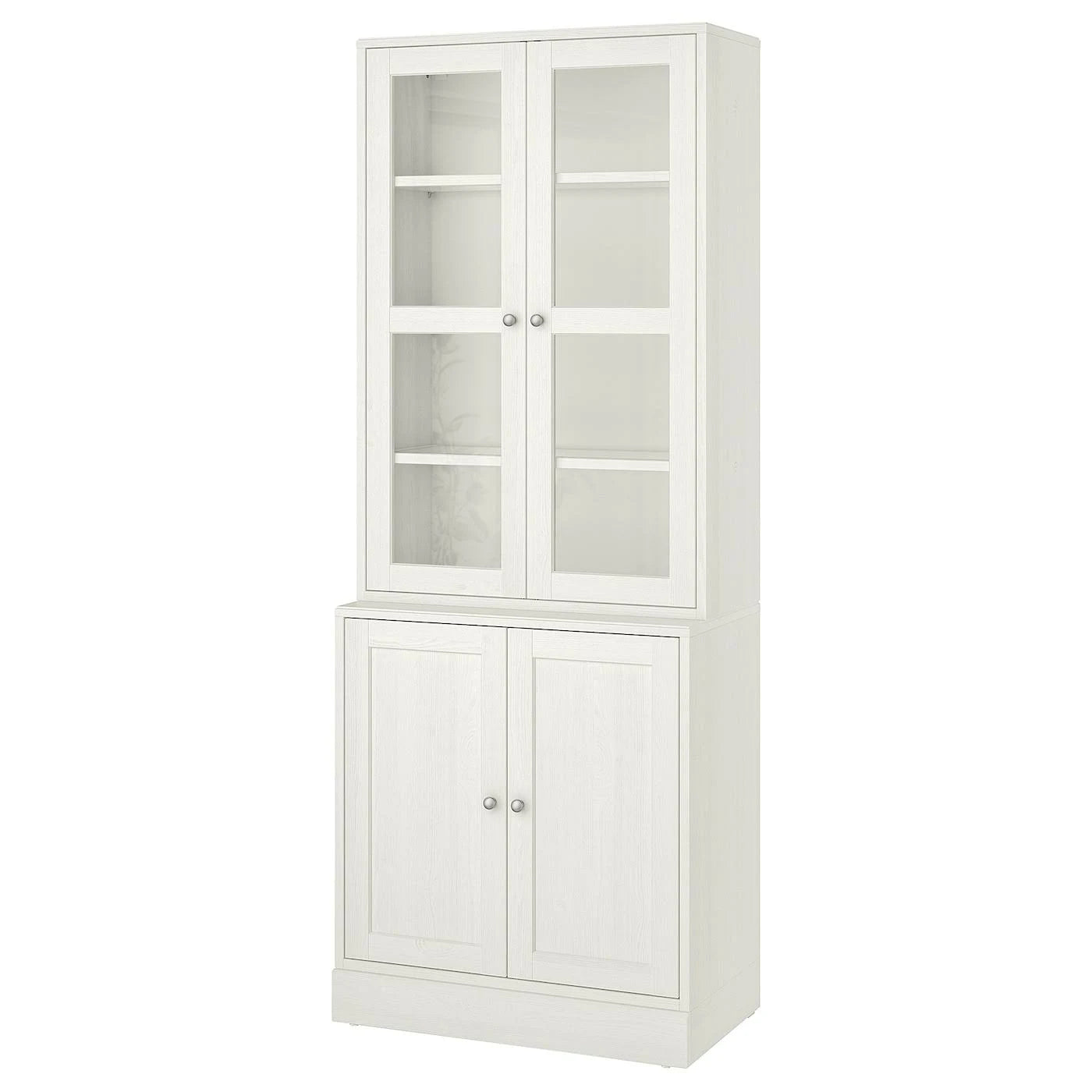 White Storage Combination with Glass Doors V445680