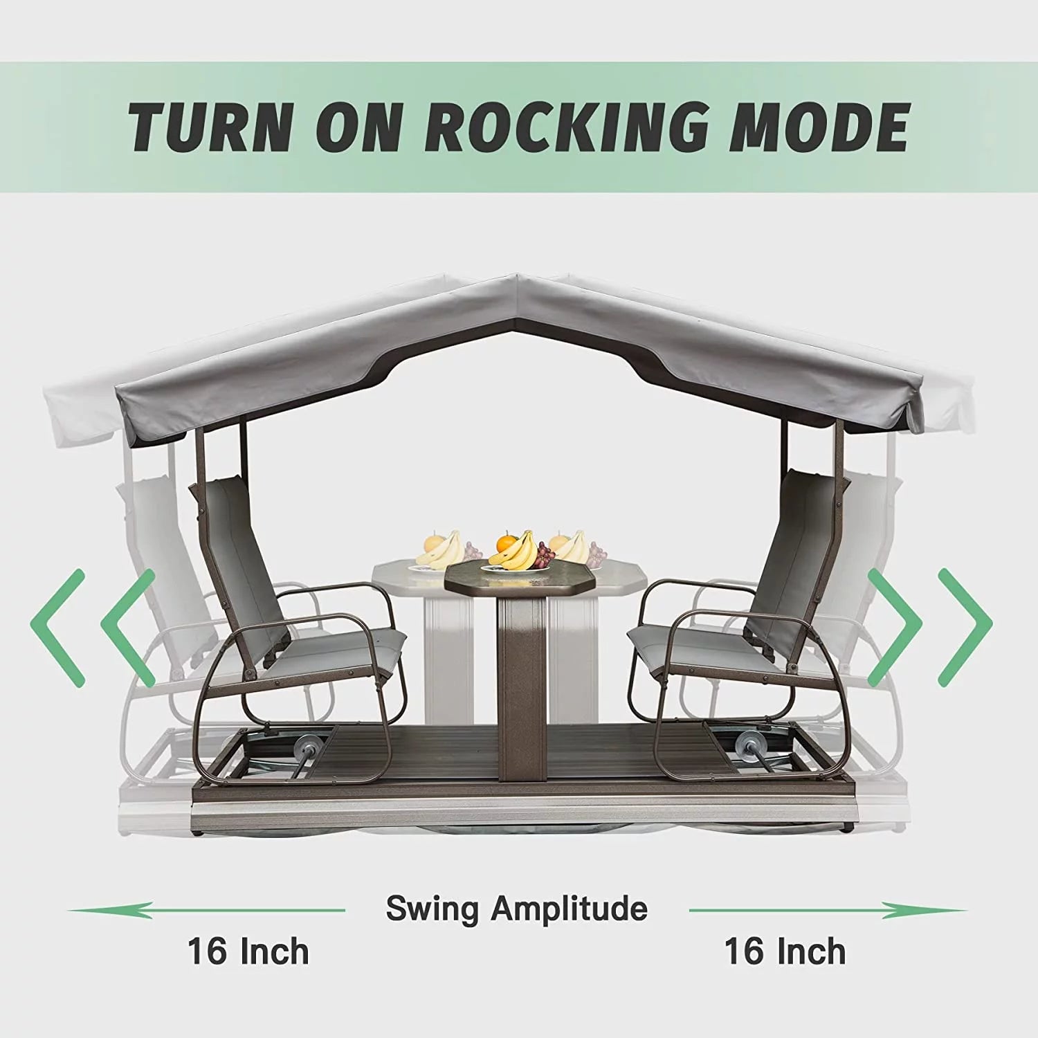 4-Seat Outdoor Metal Glider Bench with Canopy F80453