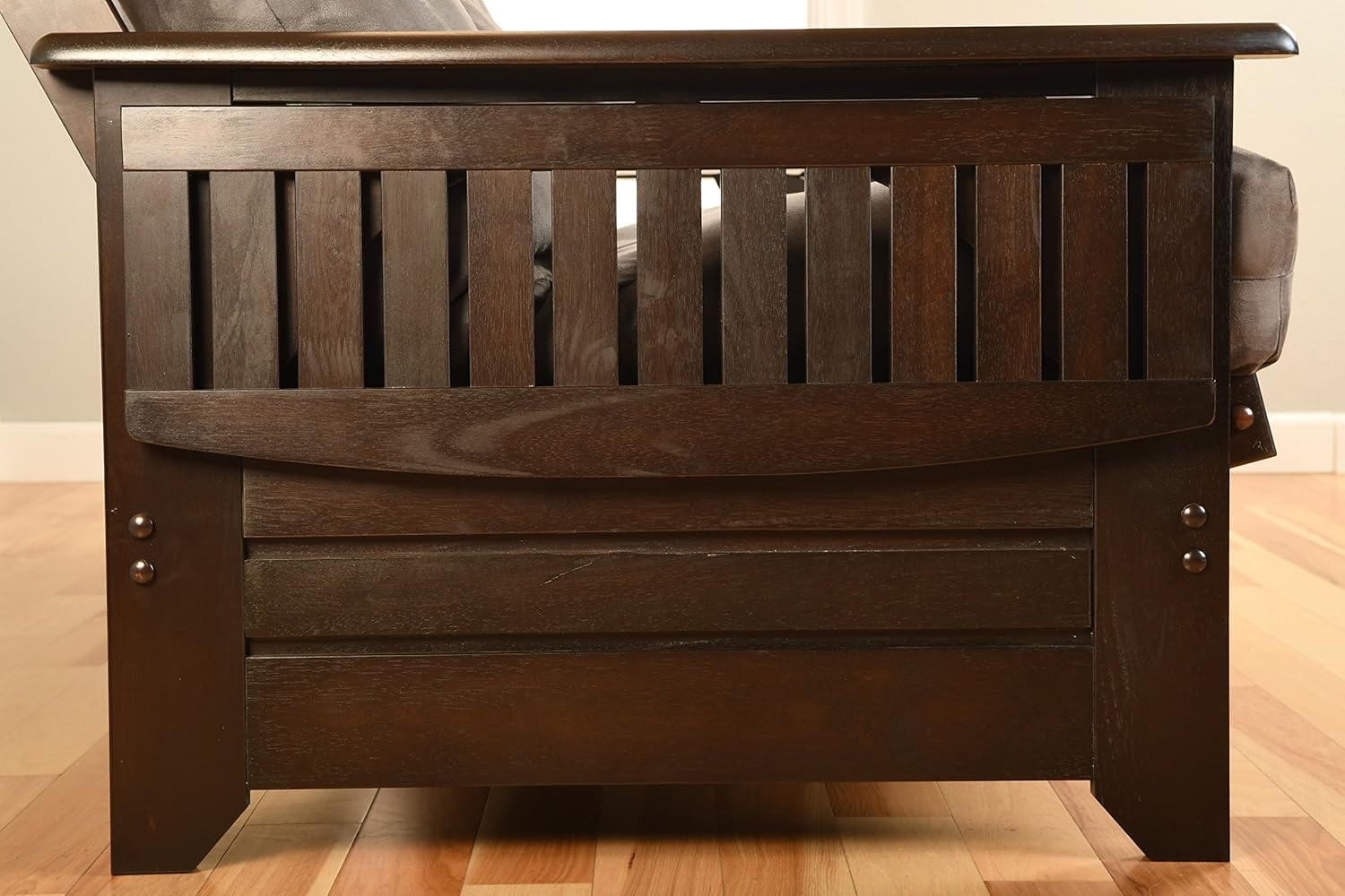 Full Size Futon in Espresso Finish, Linen Charcoal R946135