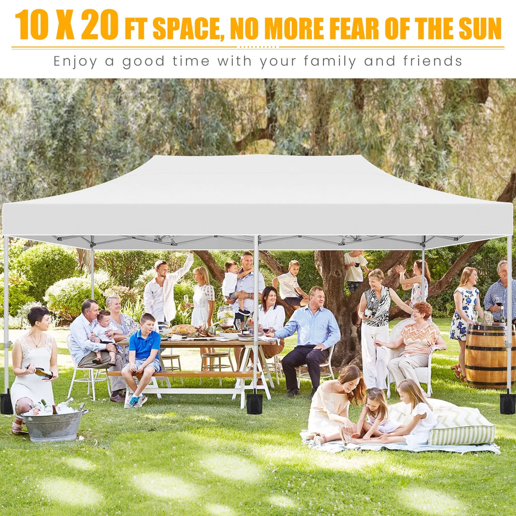 White 10'x20' Waterproof Pop Up Canopy Tent B1734