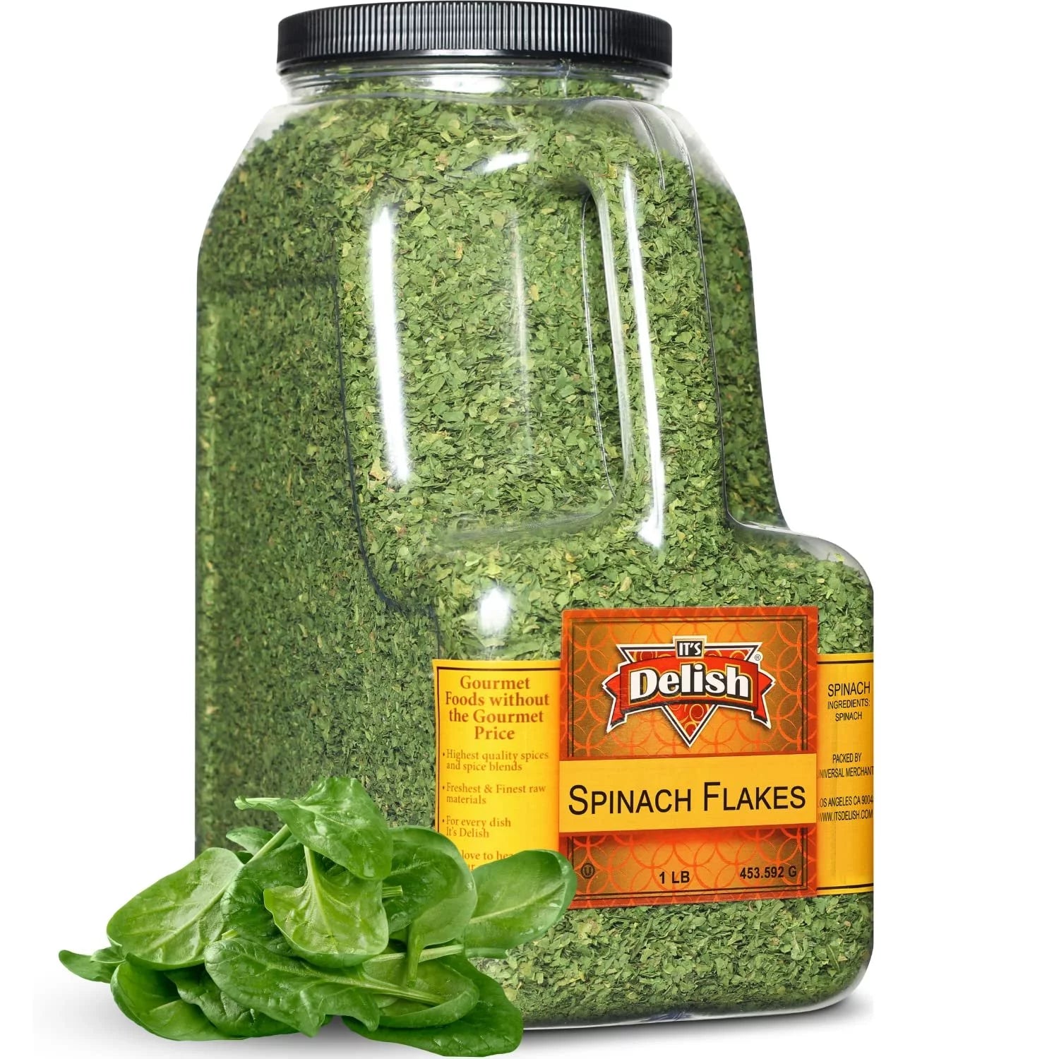 Chopped Dried Spinach Flakes, 1 lb Bulk Container L36052