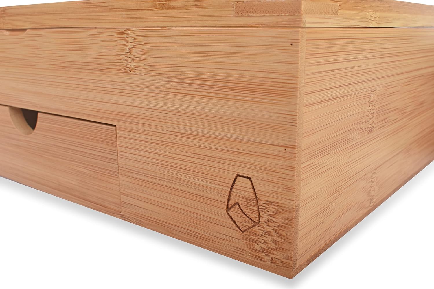 Bamboo Wood Tea Bag Storage Organizer with 8 Compartments and Drawer Q895689