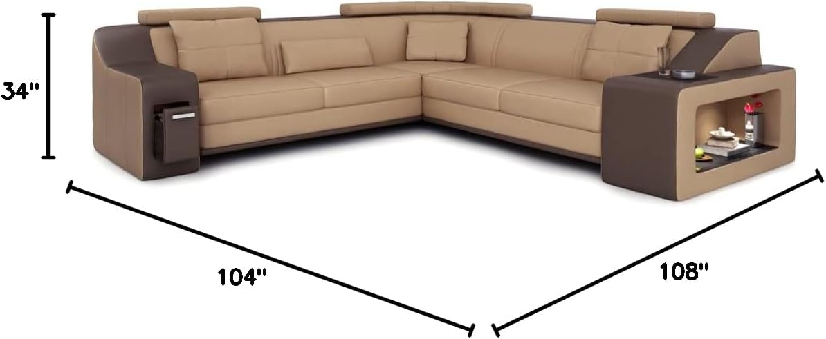 Brown Leather Corner Sofa U88780