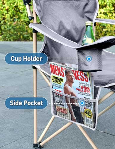 Folding Camping Chair with Canopy and Cup Holder T82380