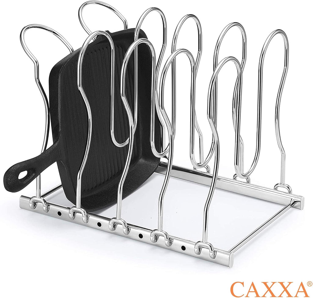 Metal Pan Rack with 5 Adjustable Dividers, Chrome W8403