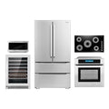 5 Piece Kitchen Appliance Package With 36" Electric Cooktop 30" Single Electric Wall Oven 24.4" Countertop Microwave French Door Refrigerator 24" Built-in Fully Integrated Dishwasher W157808