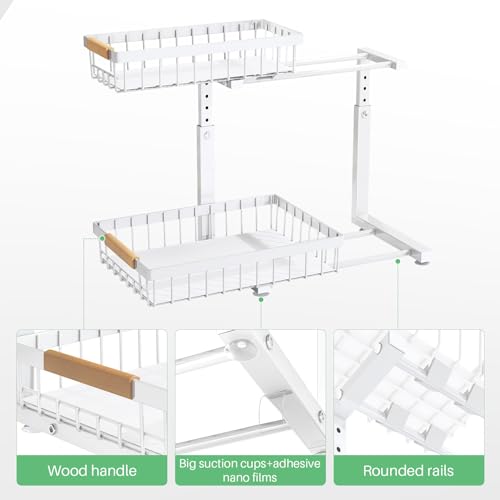 2 Pack 2 Tier Metal Slide Out Under Sink Organizer U5548