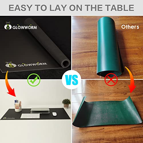 Black Non-Slip Waterproof Pu Leather Desk Pad 23.6in*15.7in F3028