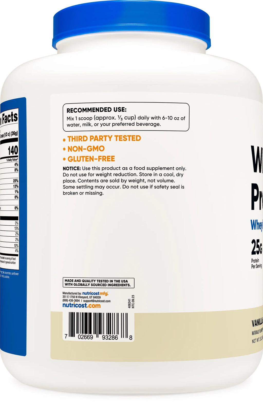 Vanilla Whey Protein Concentrate Powder 5LBS W42032
