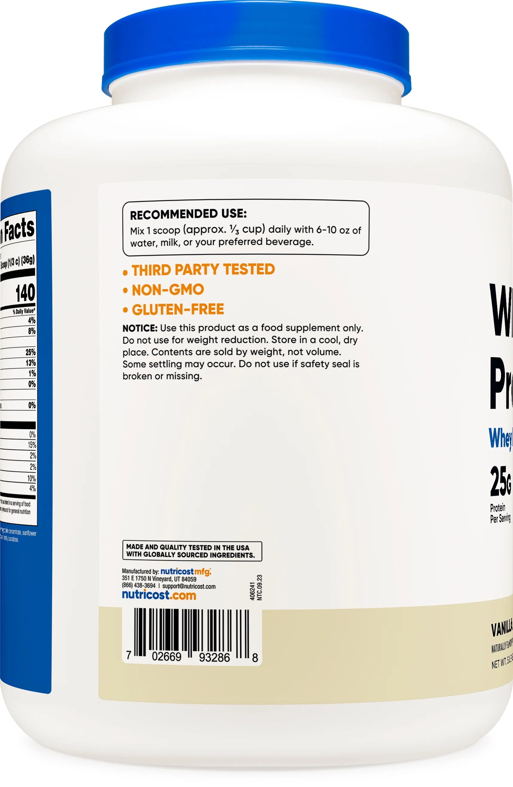 Vanilla Whey Protein Concentrate Powder 5LBS W42032