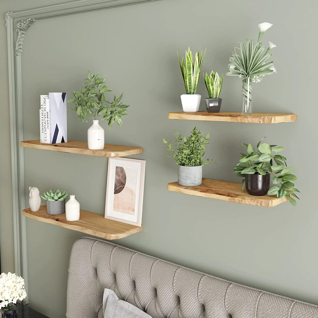 24 Inch Cedar Natural Edge Floating Shelf Set Of 2 I411