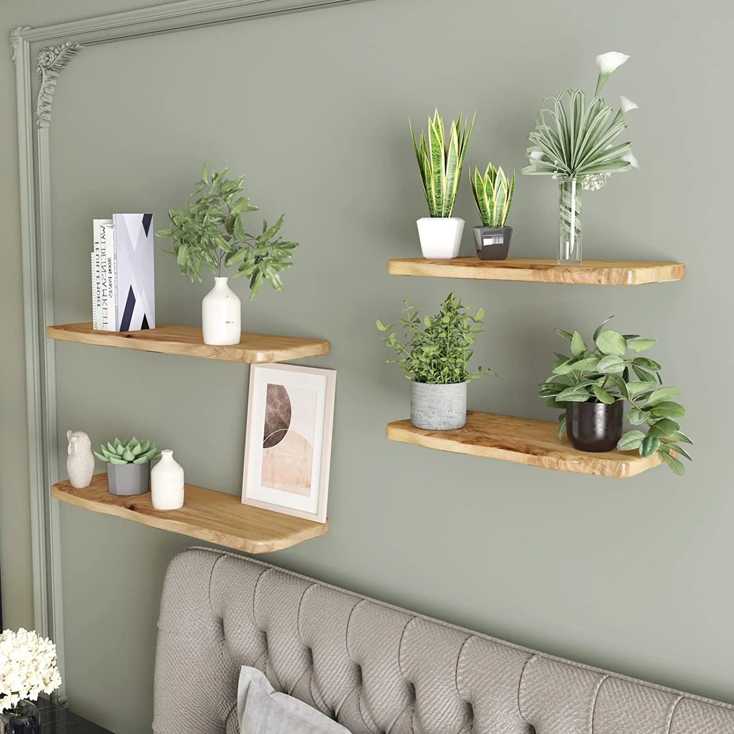 24 Inch Cedar Natural Edge Floating Shelf Set Of 2 I411