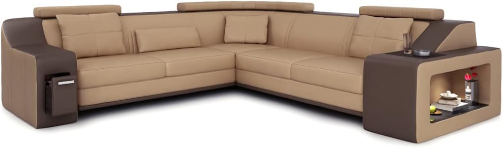 Brown Leather Corner Sofa U88780