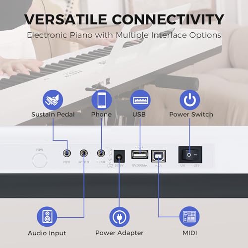 88 Key Full-Size Digital Piano Keyboard, Black G46970