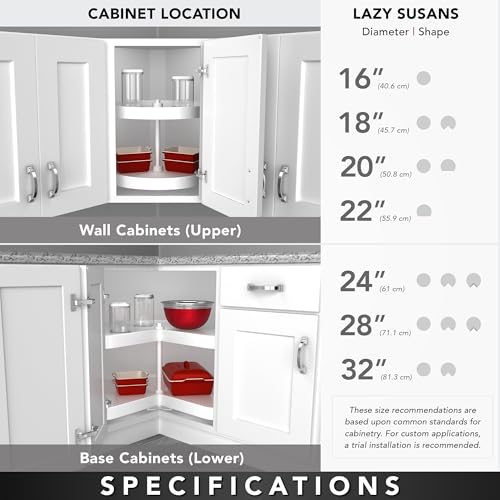 White Plastic 24" Dual Tier Lazy Susan Organizer Q90001
