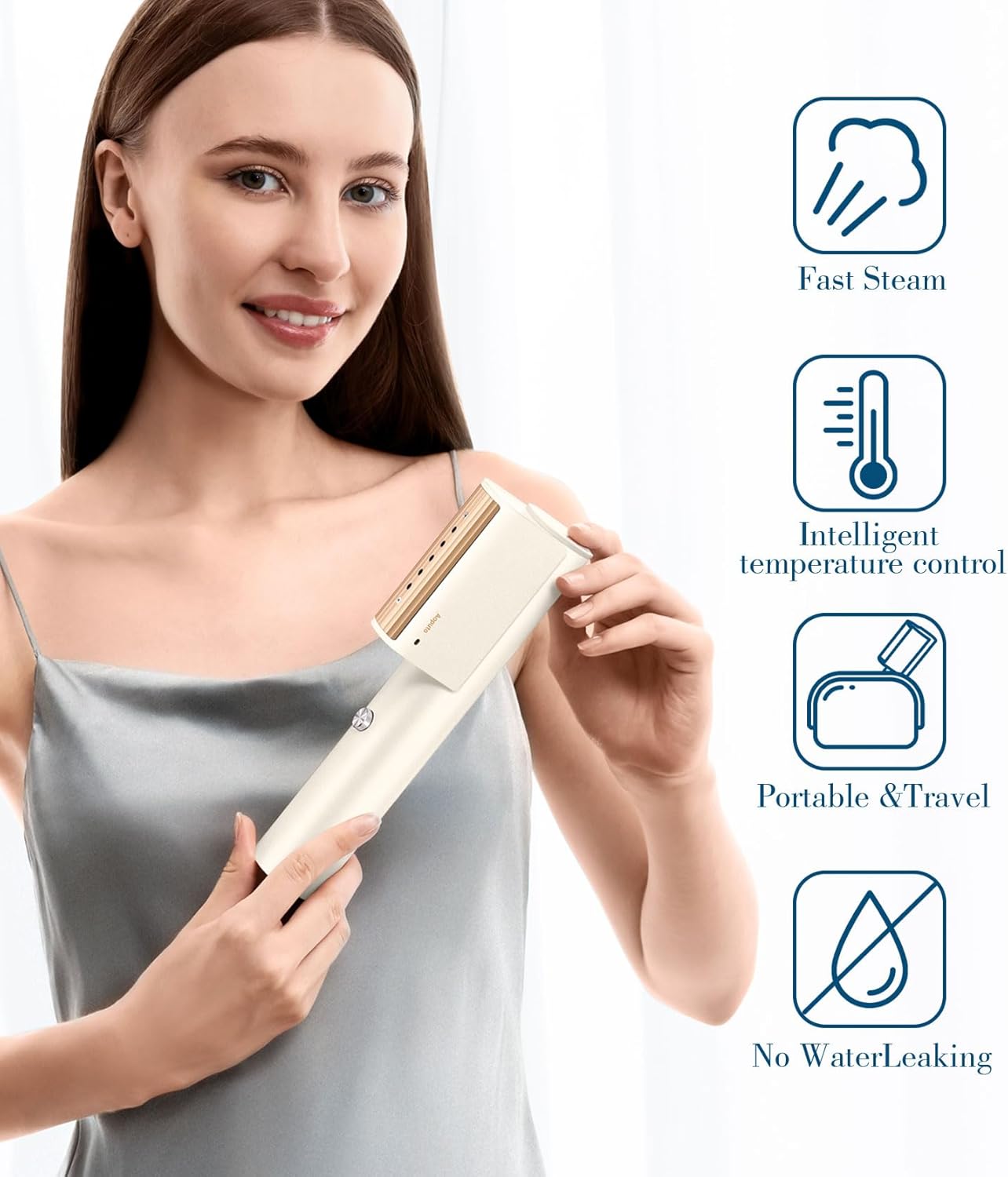 Portable Handheld Garment Steamer, 0.75lbs, 15s Heat Up, 10min Continuous Steam, Mini Steam Iron S45143