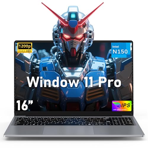 16 Inch Laptop Computer, 16GB RAM 512GB SSD, N95 Processor, FHD 1920 * 1200, Backlit Keyboard, Windows 11 Pro, Fingerprint Unlock I260