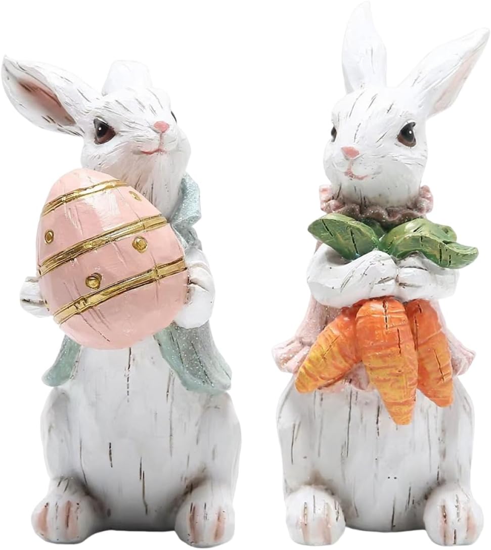 Easter Resin Rabbit Statue Bunny Figurine D40920