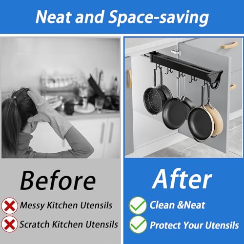 Multifunctional Slide Broom And Mop Organizer/storage, Hanging Garage Storage Rack (36cm/14.17inch) V1595