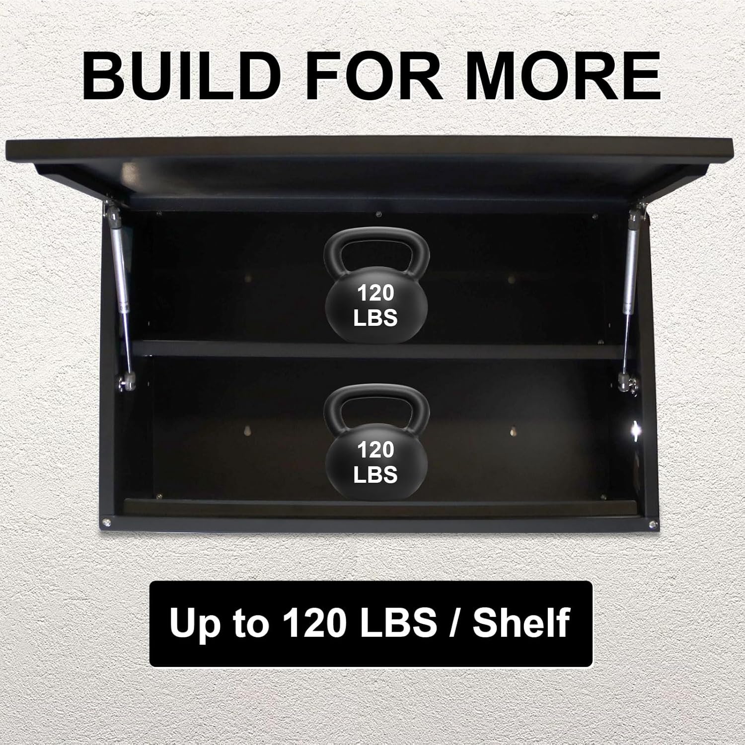 Black Wall Mount Metal Storage Cabinet with Adjustable Shelf I646