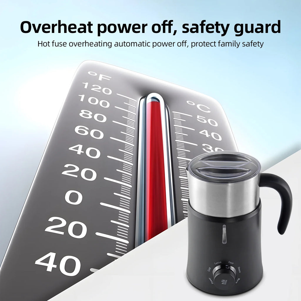 5 in 1 Electric Milk Frother - 24oz/700ml Hot and Cold Foam Maker and Milk Warmer 500W Non-Slip Coffee Frother G804706