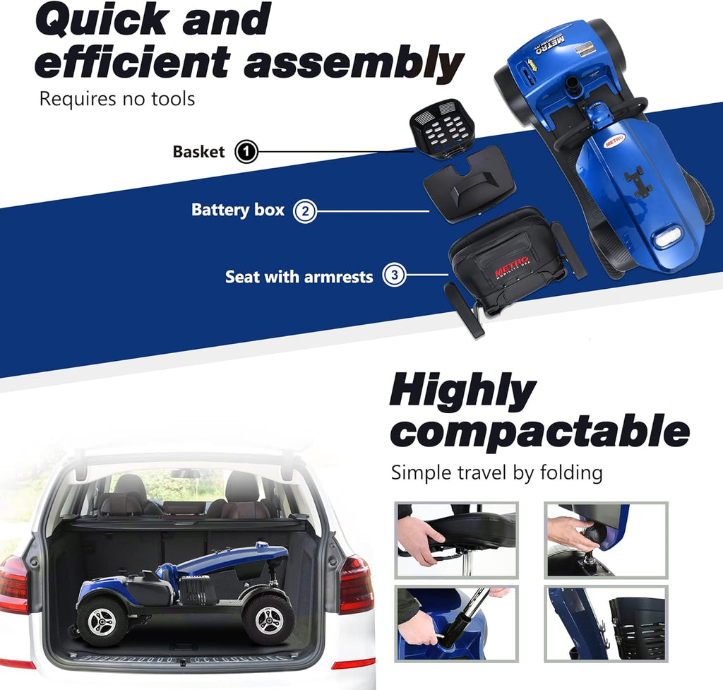 4 Wheel Folding Mobility Scooter 300lbs Max Weight C414343
