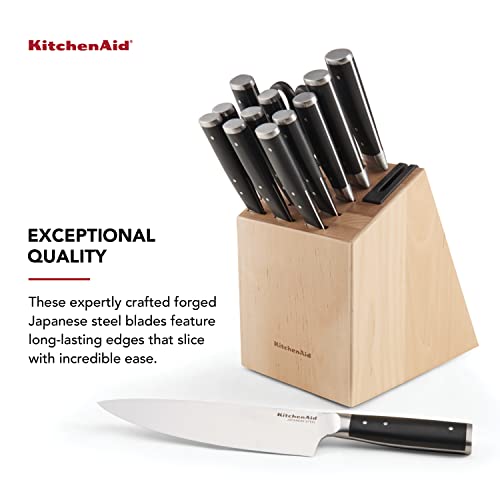 14-Piece High Carbon Stainless Steel Knife Block Set with Sharpener Z472