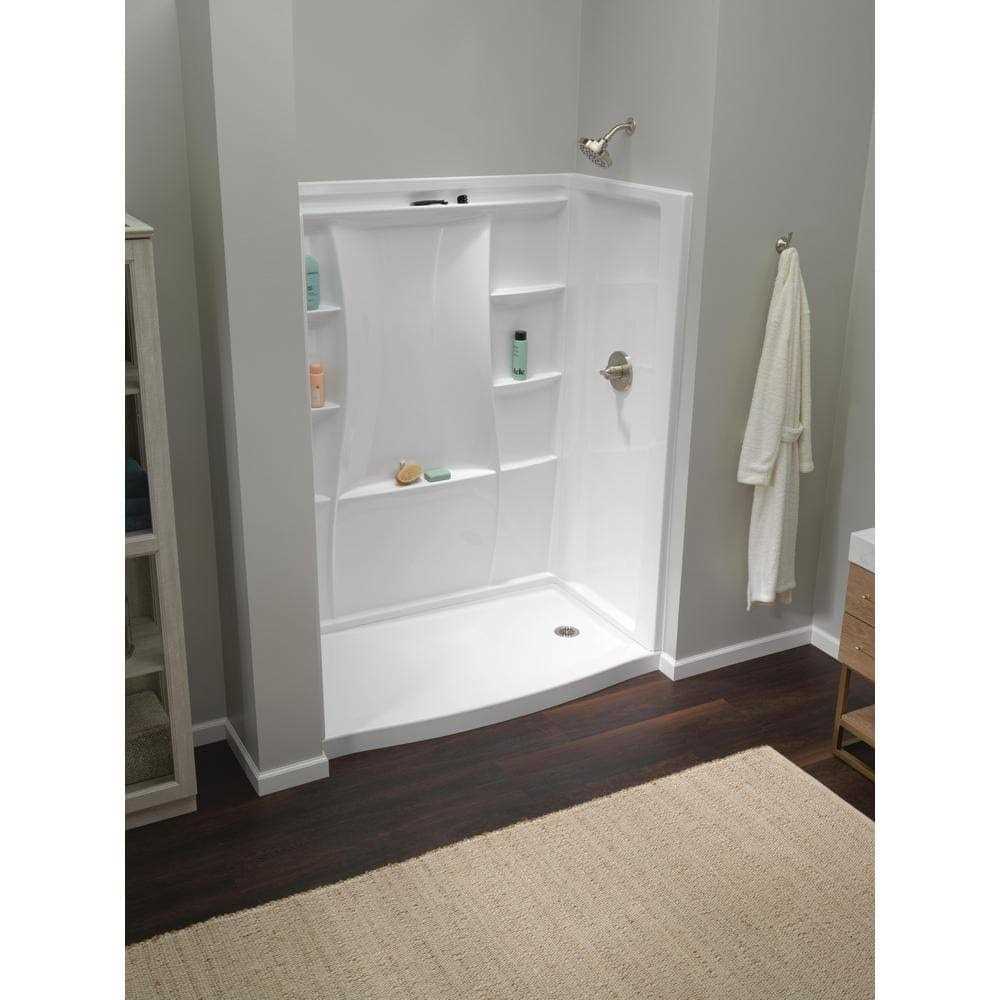 60 in. L x 32 in. W Alcove Shower Pan Base Drain B658