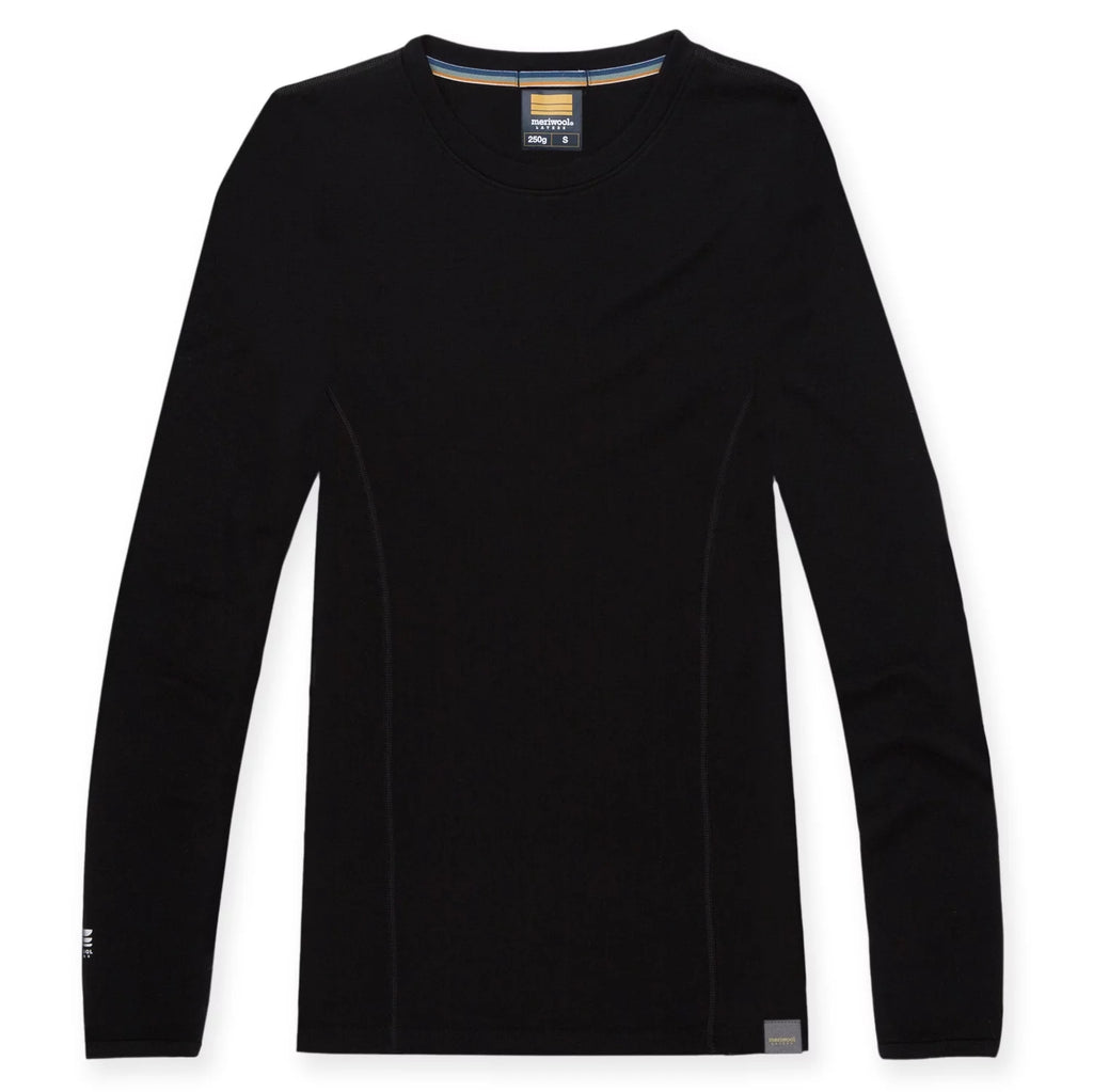 Black Merino Wool Midweight Baselayer Crew C247355