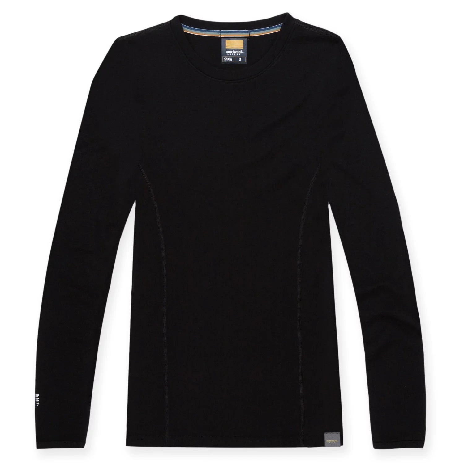 Black Merino Wool Midweight Baselayer Crew C247355