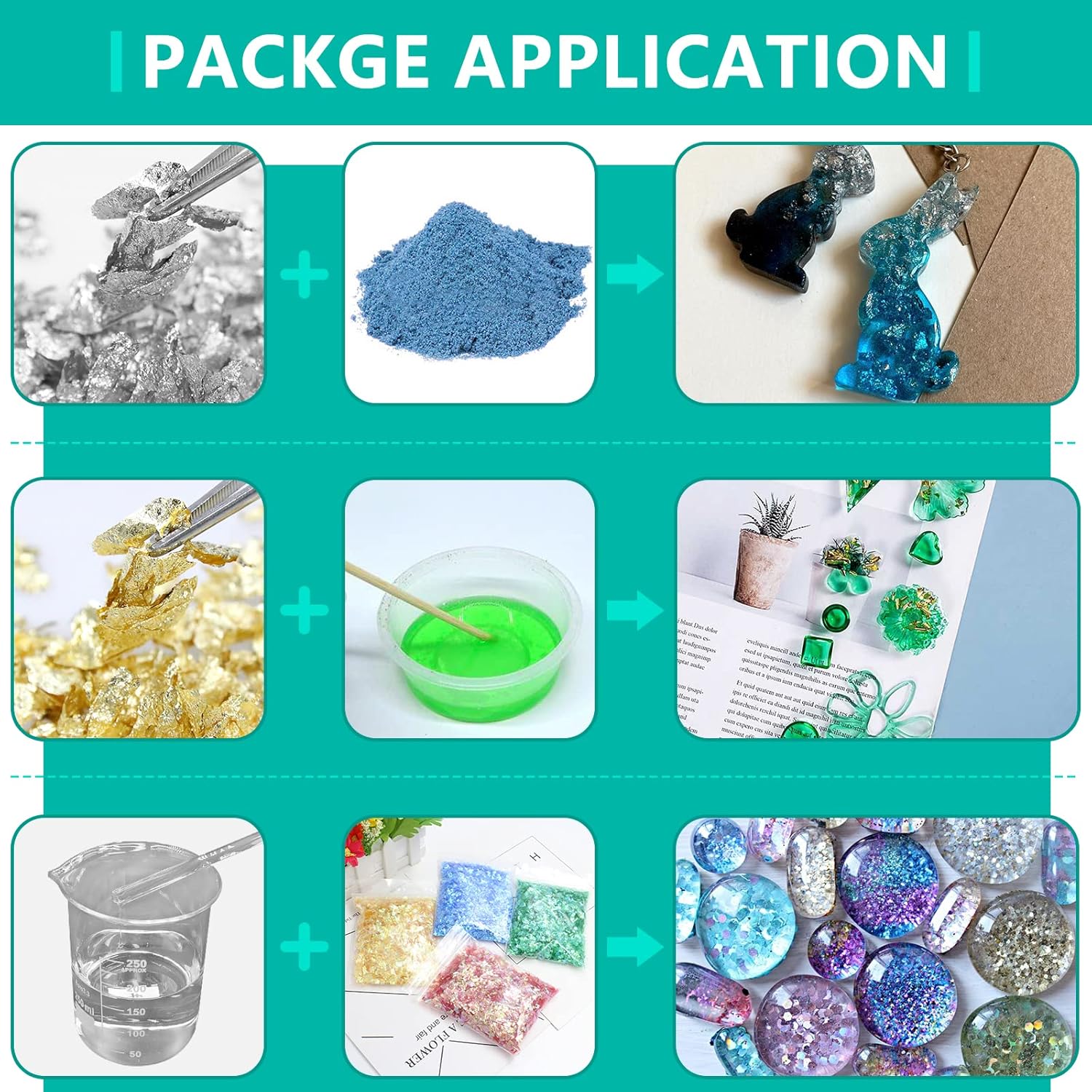 UV Resin Kit with Light, Crystal Clear Hard Resin Sunlight Curing UV Resin D84535