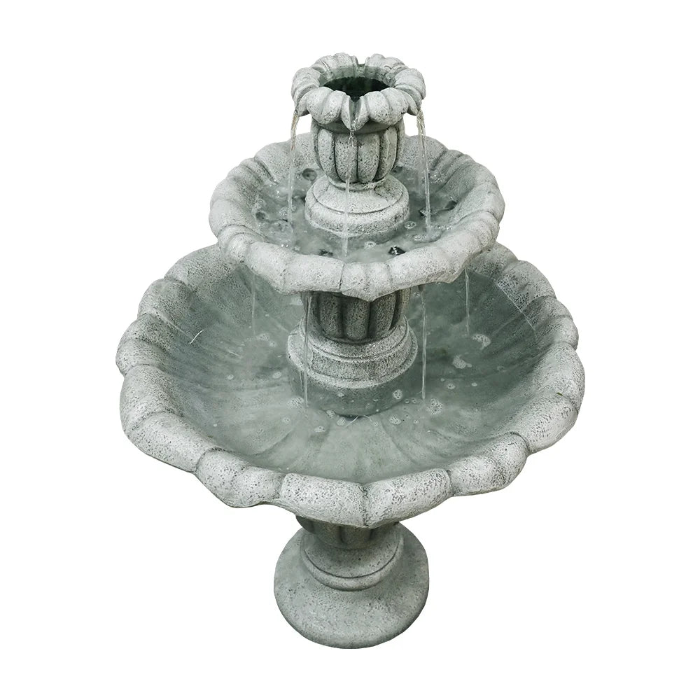 35'' H 3-Tier Outdoor Water Fountain with Submersible Electric Pump P290999