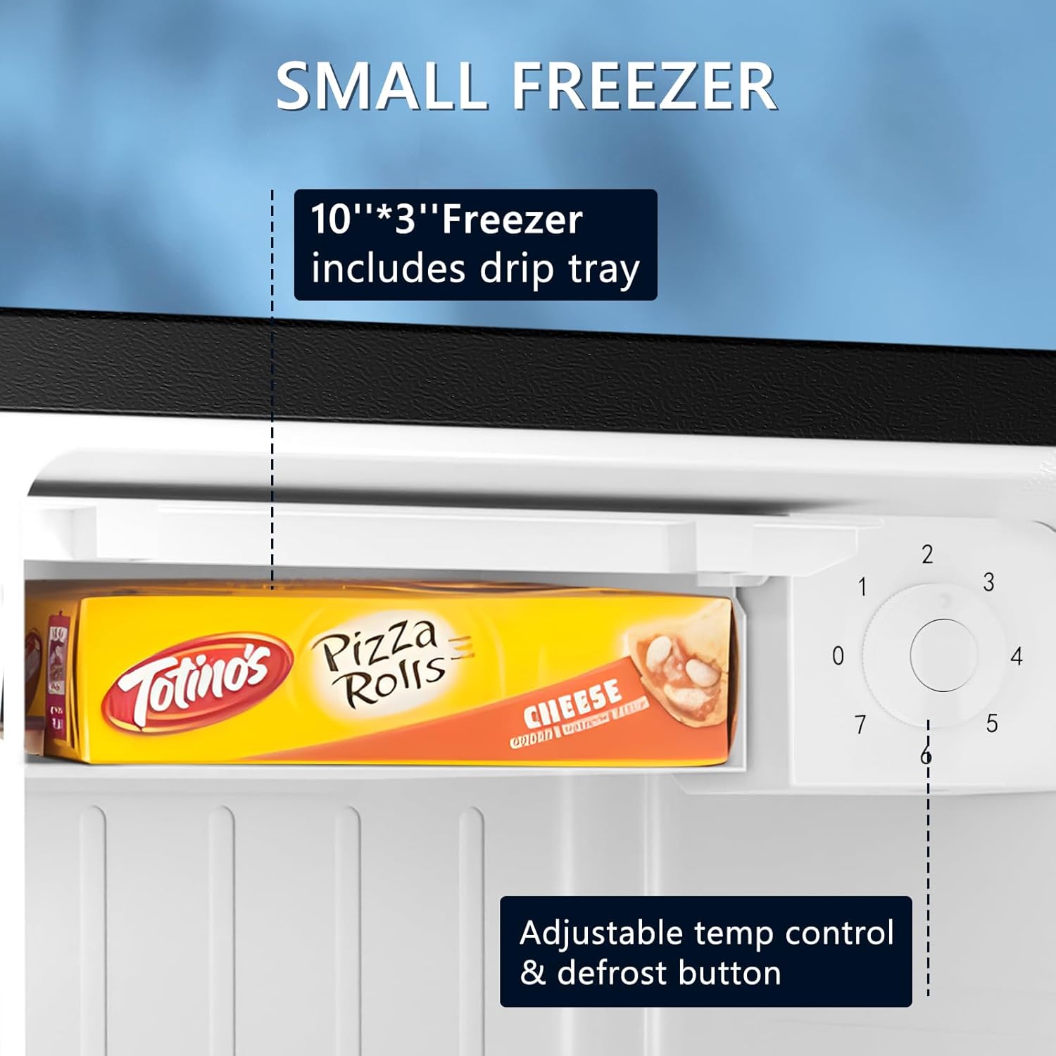 Black 1.4 Cu. Ft Compact Mini Fridge with Freezer H9471