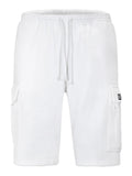 White Heavyweight Fleece Cargo Shorts N895