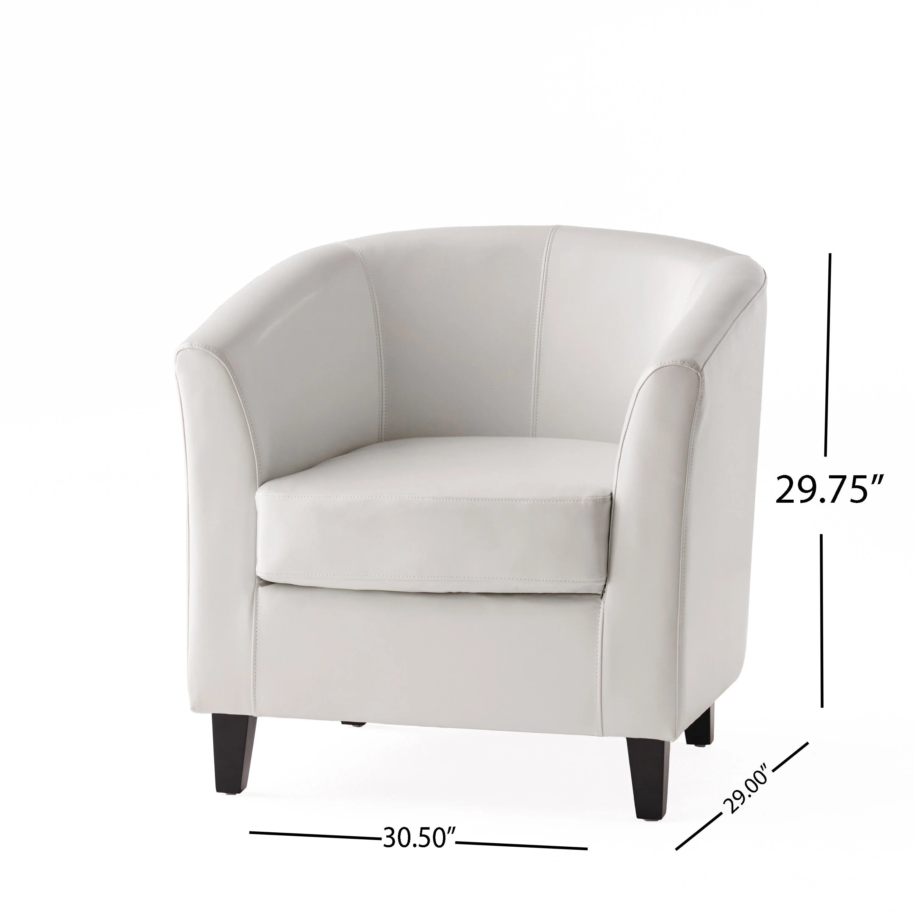 Ivory Bonded Leather Club Chair C1117