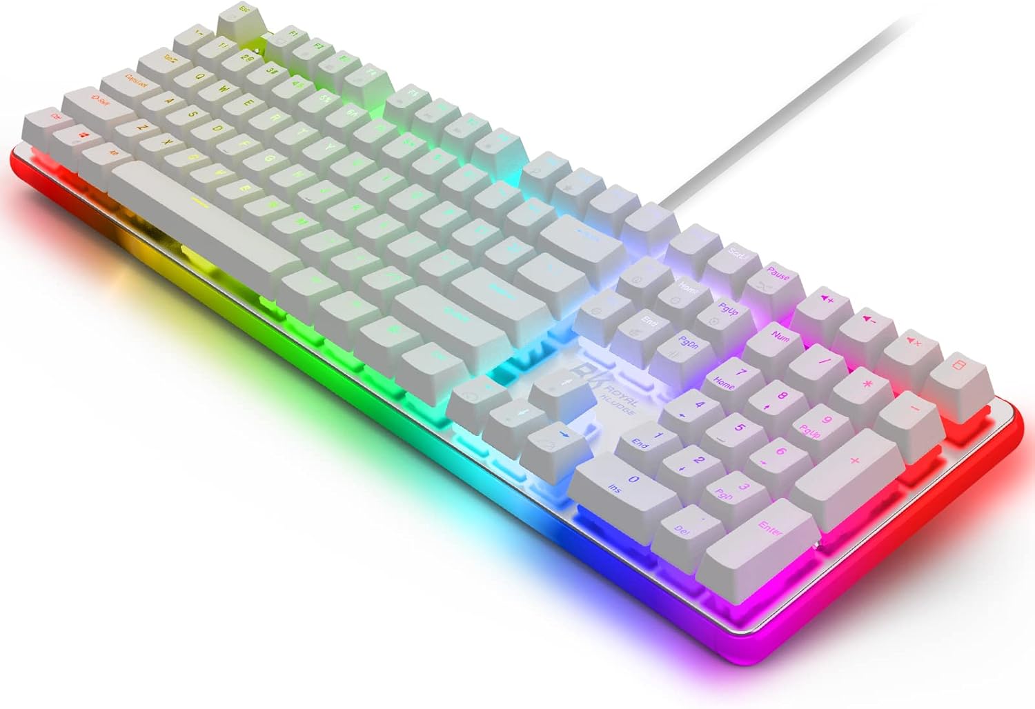 Wired Mechanical Keyboard, RGB Backlit, Full Size 108 Key, Brown Switch Black I12449