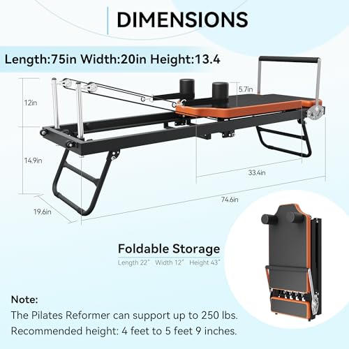 Foldable Pilates Reformer W602256