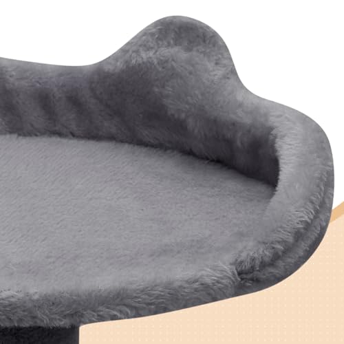 60 Inch Smoky Grey Cat Tree with 2 Cat Condo and Scratching Post S215