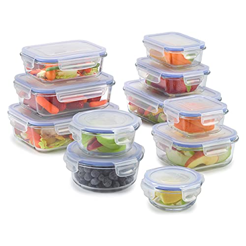 9 Pack Glass Food Storage Containers with Lids F52583