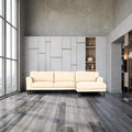 Cream Top Grain Leather Right Facing Sectional J14924
