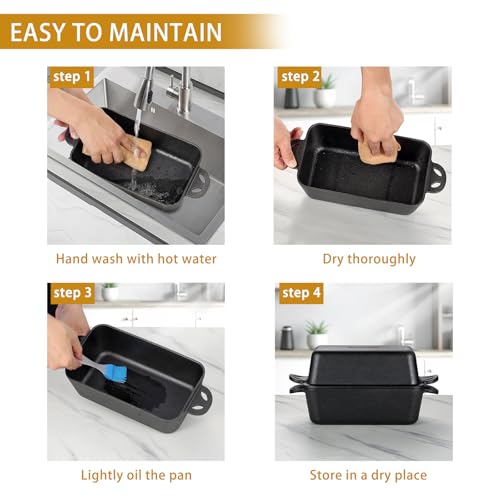 Cast Iron 9x5 Inch Loaf Pan with Lid 2 Piece Set M9221
