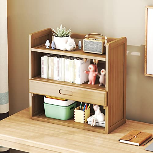 3-Tier Wooden Desktop Bookshelf with 1 Small Drawer S676