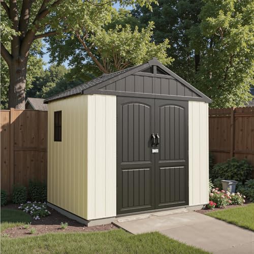 8 x 12 FT Plastic Outdoor Storage Shed with Floor P615843